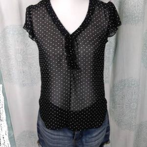 Lilly Rose Polka Dot Sheer Blouse - Size Small